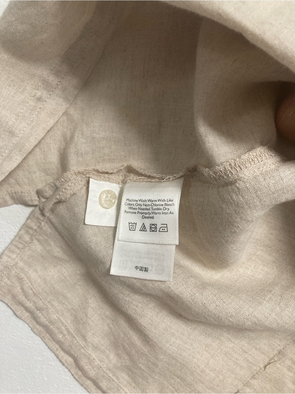 Eddie Bauer Vintage Linen Blend Short Sleeve Button Up Shirt Beige Size L Women' - Picture 9 of 16